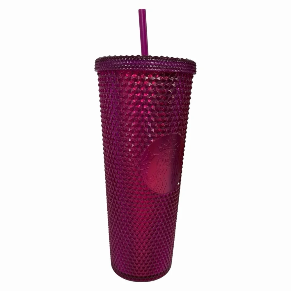 Starbucks Tumbler 24oz Purple Studded Reusable Venti Cold Cup With Straw‎